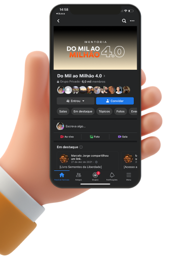 Mão com celular